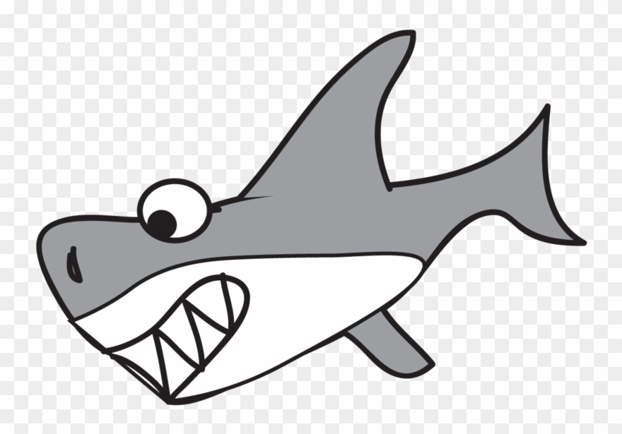 Great White Shark Clipart Clip Art - Cartoon Shark - Png Download