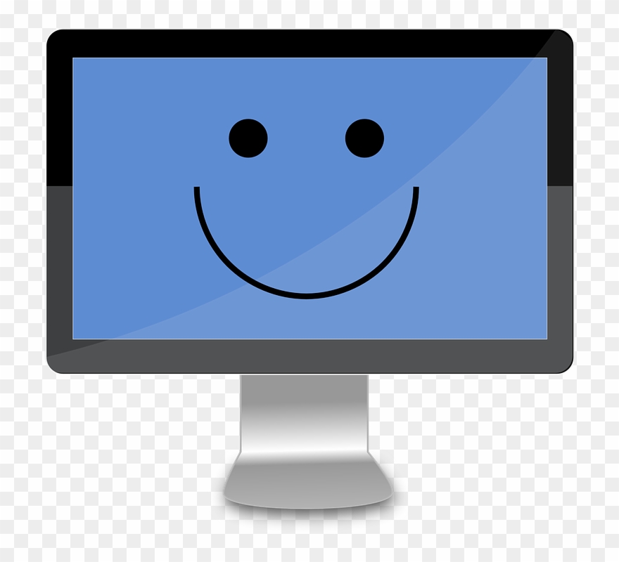 Cartoon Computer Clip Art - Sad Computer Clip Art - Png Download