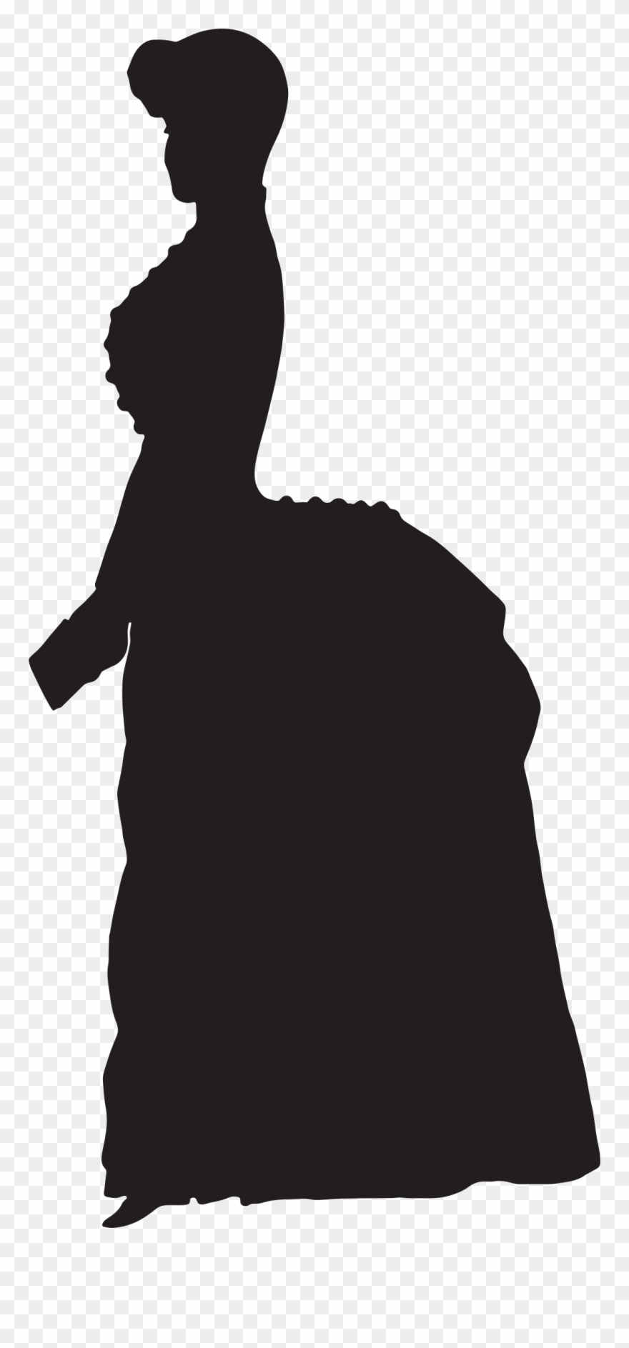 Big Image - Victorian Woman Silhouette Art Clipart