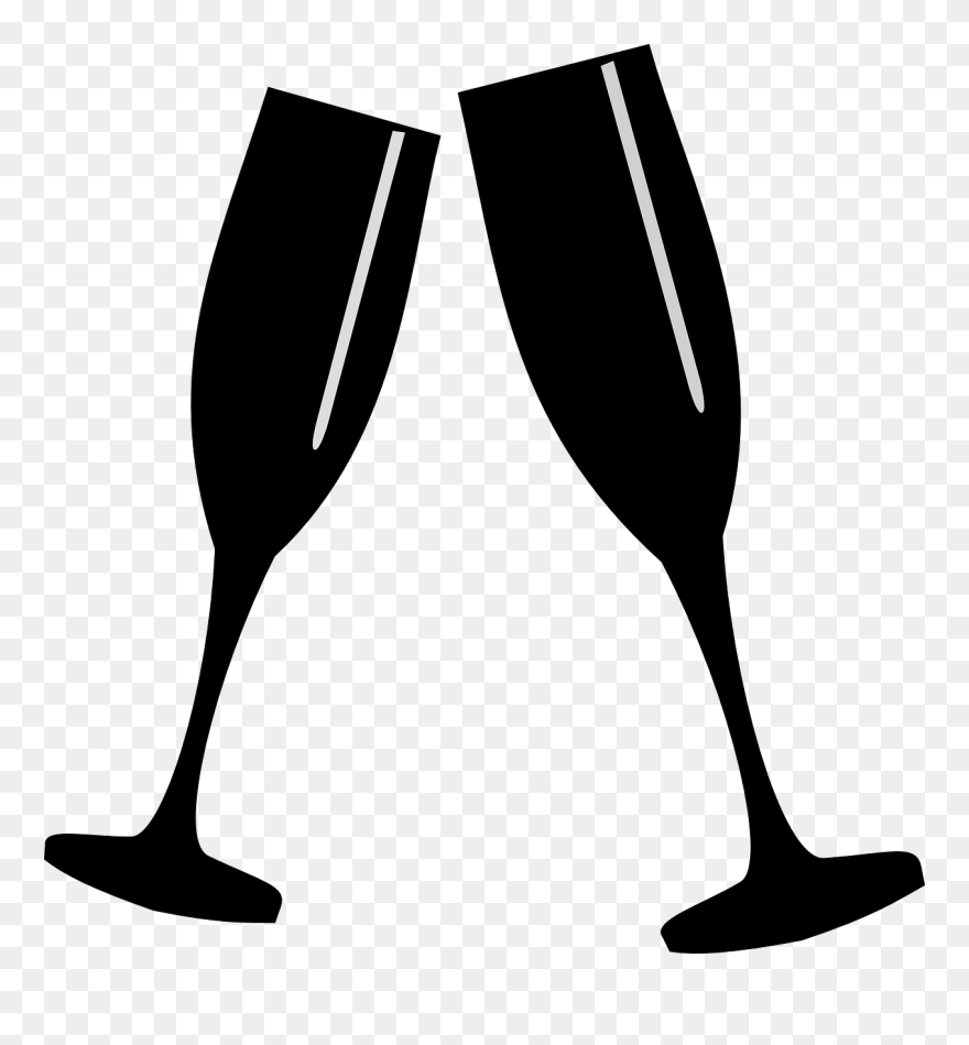 Champagne Glass Black Clip Art At Vector Clip Art Png - Personalised Hen Party Night Do Sash In Pink/birthday Transparent Png
