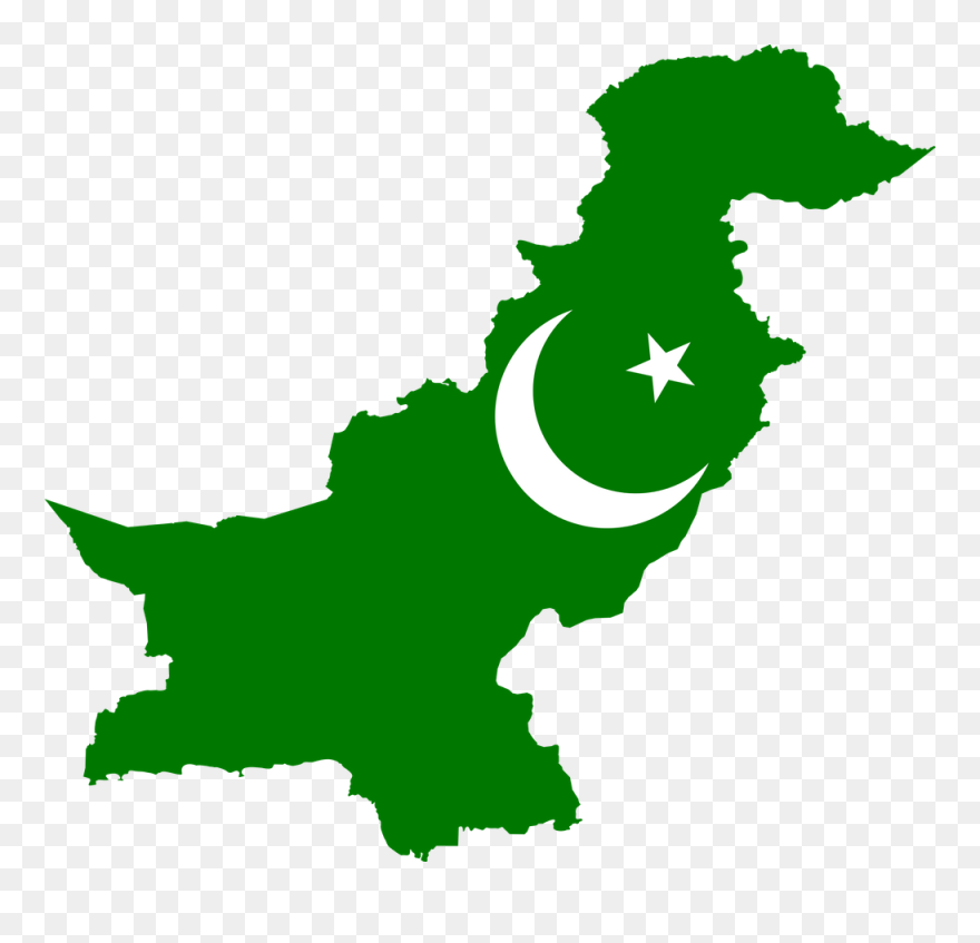 Cismoa - Pakistan Map With Flag Clipart