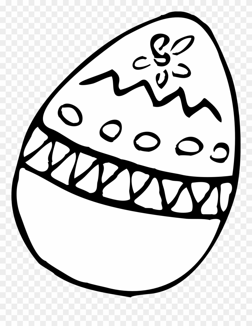 Alligator - Clipart - Black - And - White - Black And White Easter Egg Clip Art - Png Download