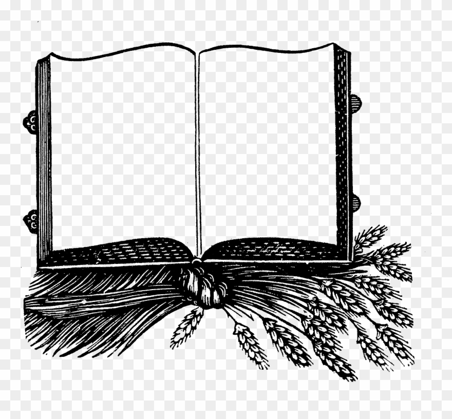 2588 Book Blank Banner Victorian Era Free Vintage Clip - Book Frames And Borders - Png Download