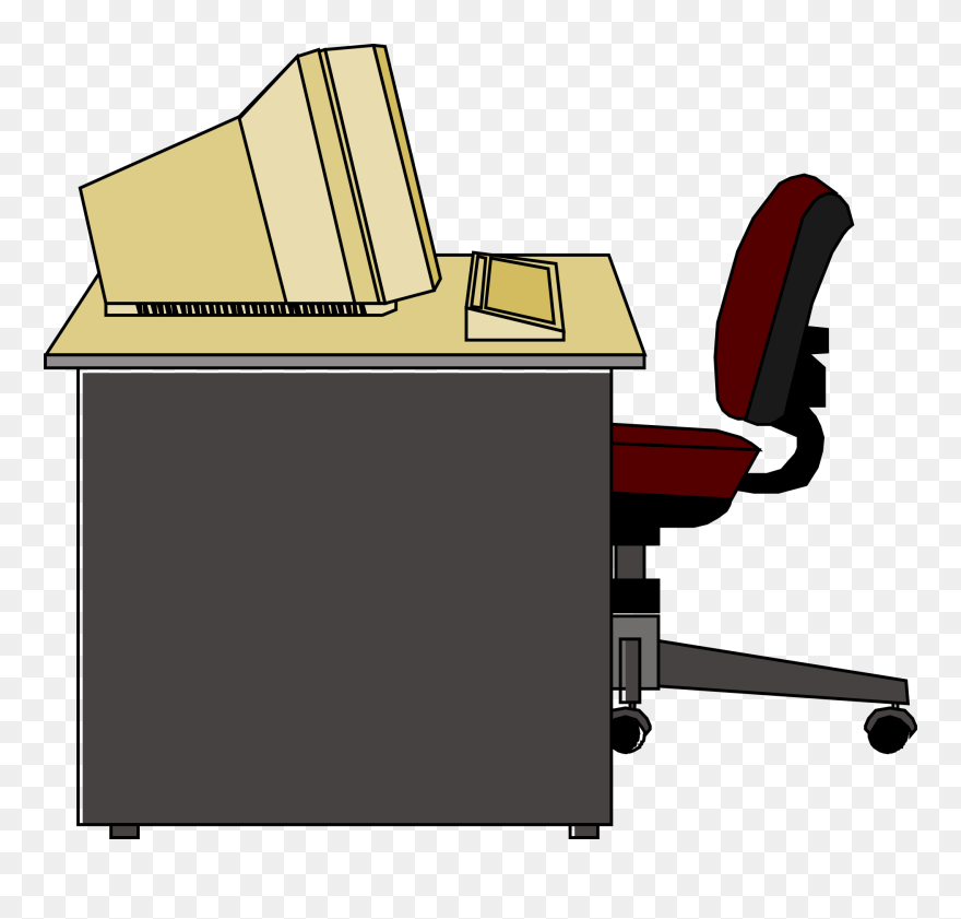 Computer Station Clipart - Computer Desk Clipart - Png Download