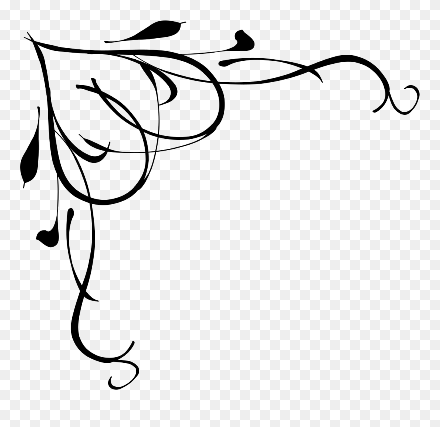 Victorian - Scroll - Corner - Clip - Art - Scroll Border - Png Download