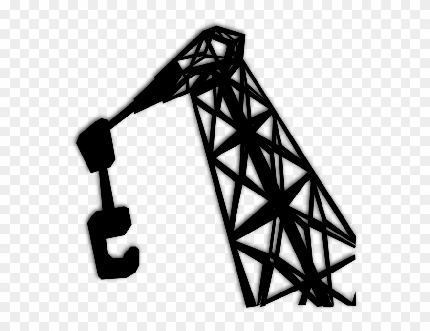 Truck Crane Clipart Black And White - Png Download