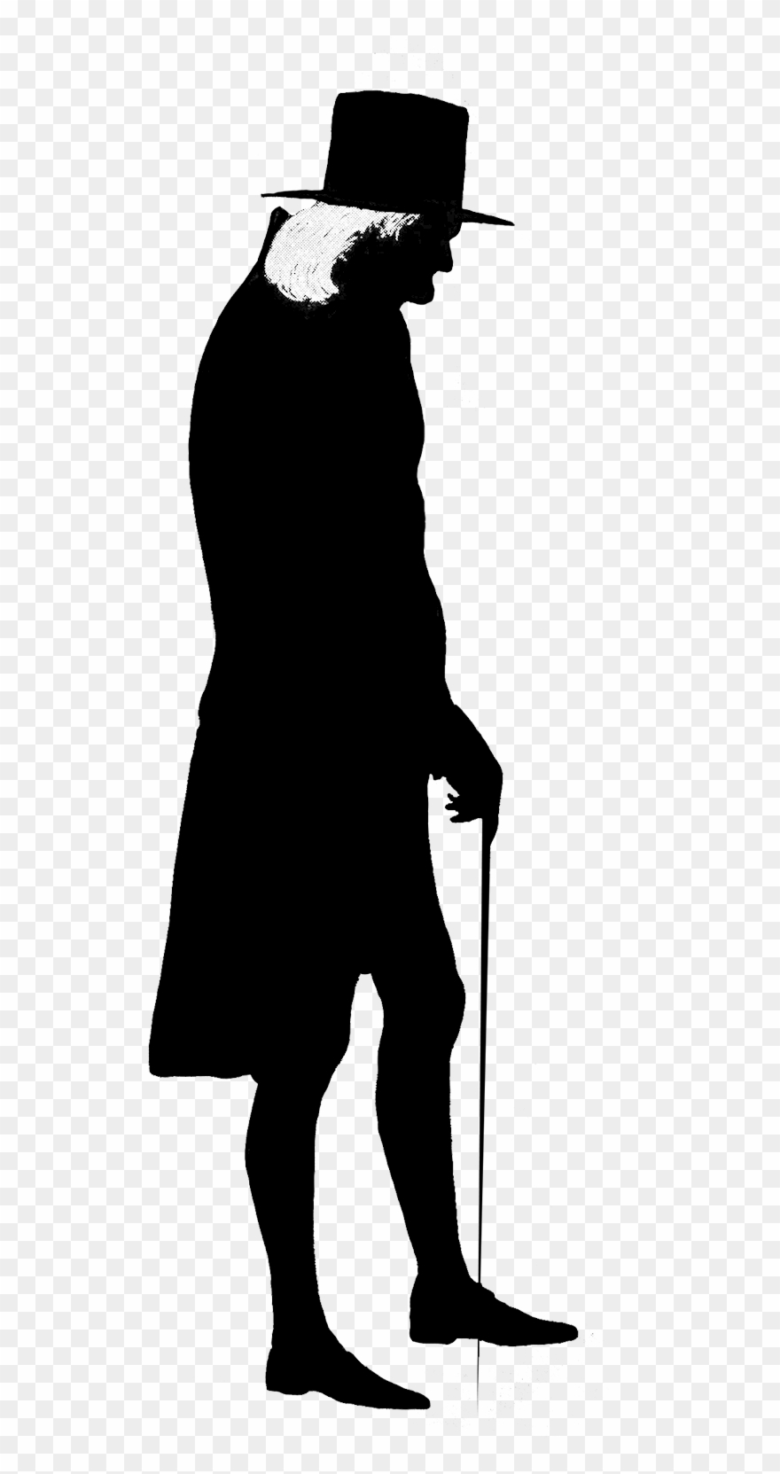 Silhouette Man Old - Transparent Silhouette Man Clipart
