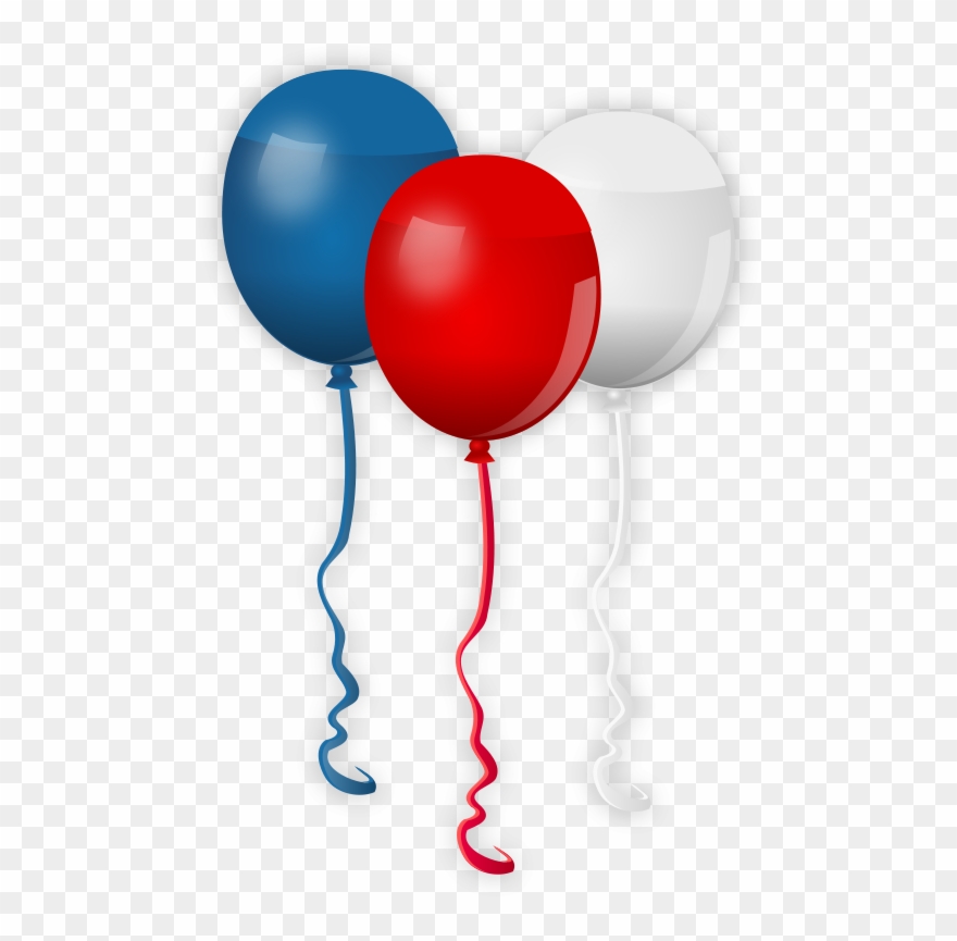 Red White Blue Balloons - 4th Of July Clip Art - Png Download