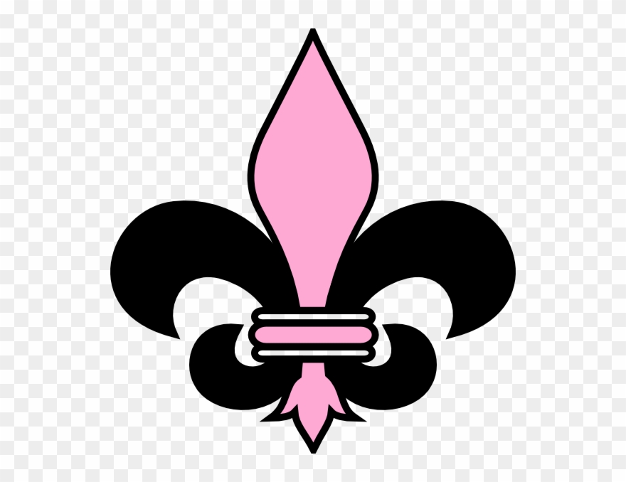 Pink & Black Clip Art - Flor De Lis Para Colorear - Png Download