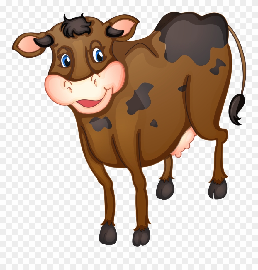 Farm Animals, Clip Art, Recipe Cards, Cows, Country - Clip Art Brown Cow - Png Download