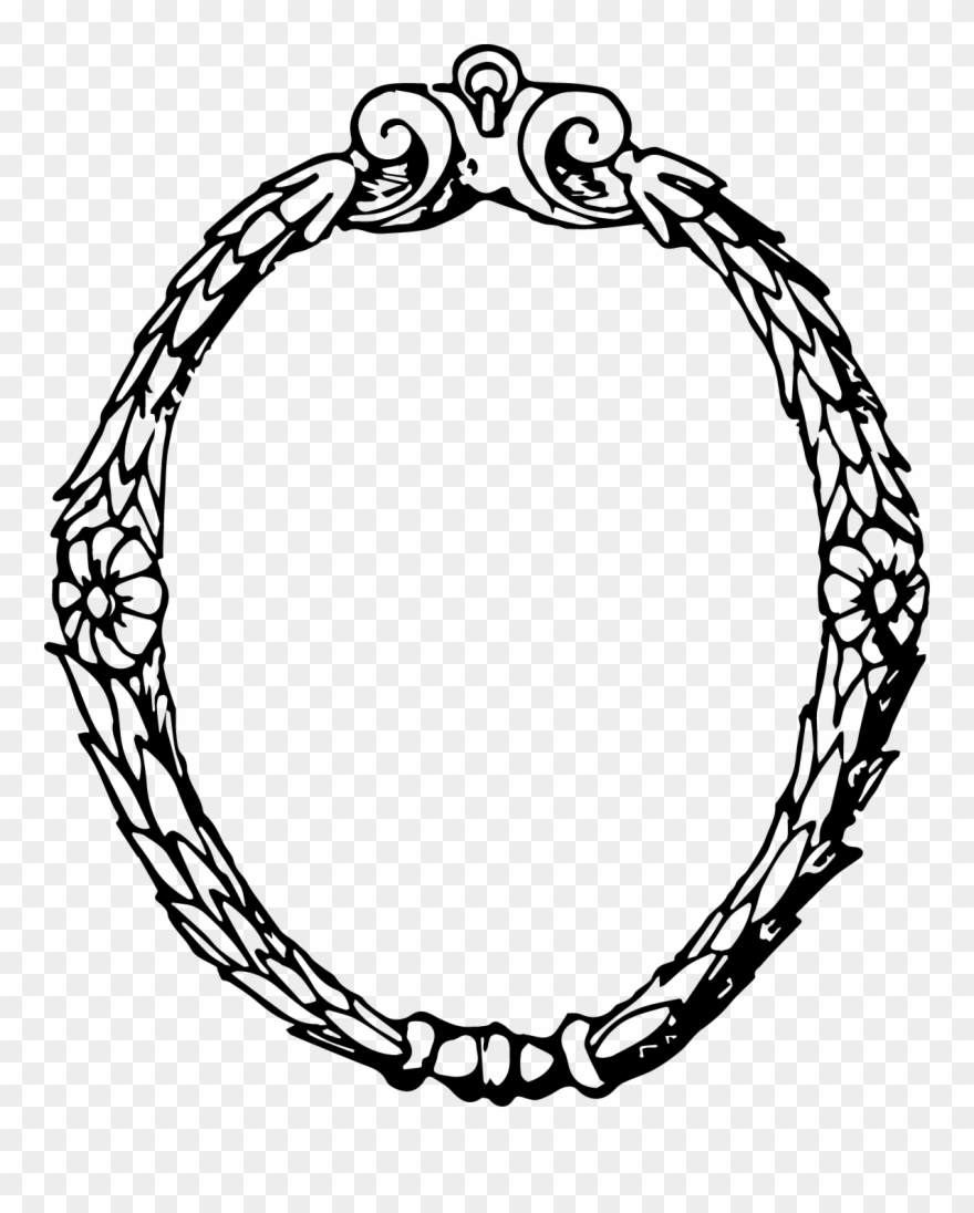 Download Vintage Oval Frame Laurel Wreath Clip Art - Old Picture Frame Round - Png Download