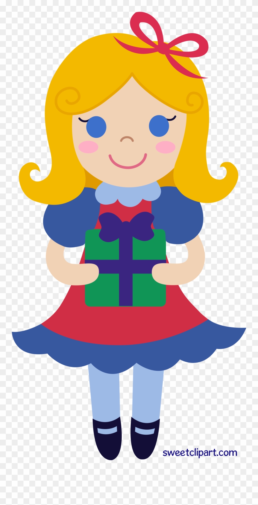 Picture Free Library Christmas Gifts Clipart - Girl With Gift Clipart - Png Download