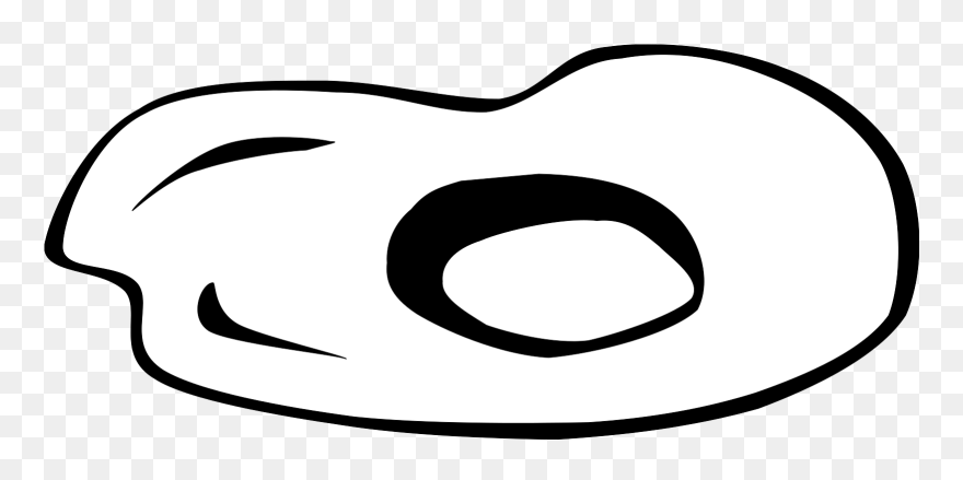 Black And White Food Clipart - Black And White Fried Egg - Png Download