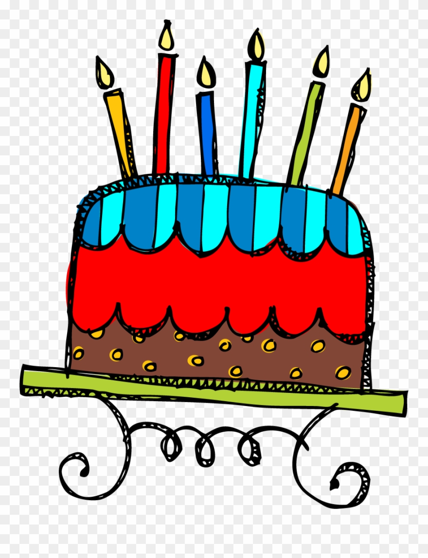 Free Clip Art Birthday Cake Many Interesting Cliparts - Birthday Cake With 6 Candles - Png Download