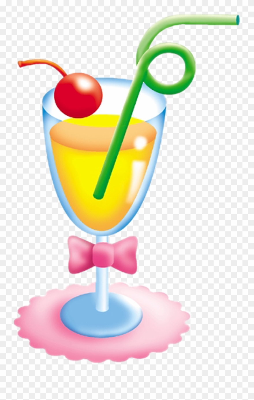 Picture Black And White Garnish Orange Juice Clip - Hd Cocktail Cartoon Clipart - Png Download