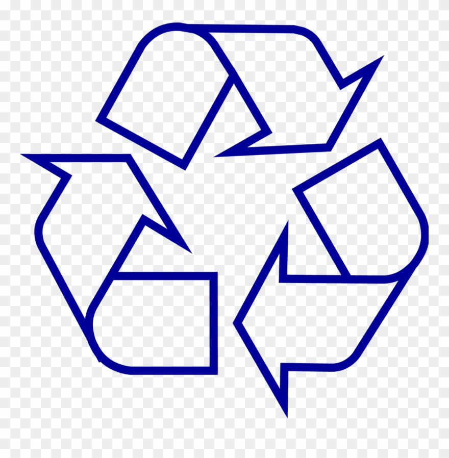 Recycling Symbol Icon Outline Dark Blue - Recycling Sign Clipart