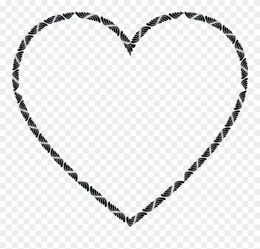 All Photo Png Clipart - Simple Heart Frame Black And White Transparent Png
