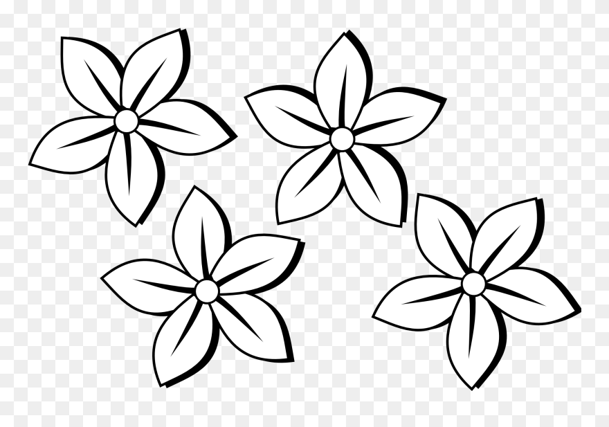 Flower Black And White Clip Art Hd Cool 7 Hd Wallpapers - Flowers Black And White - Png Download