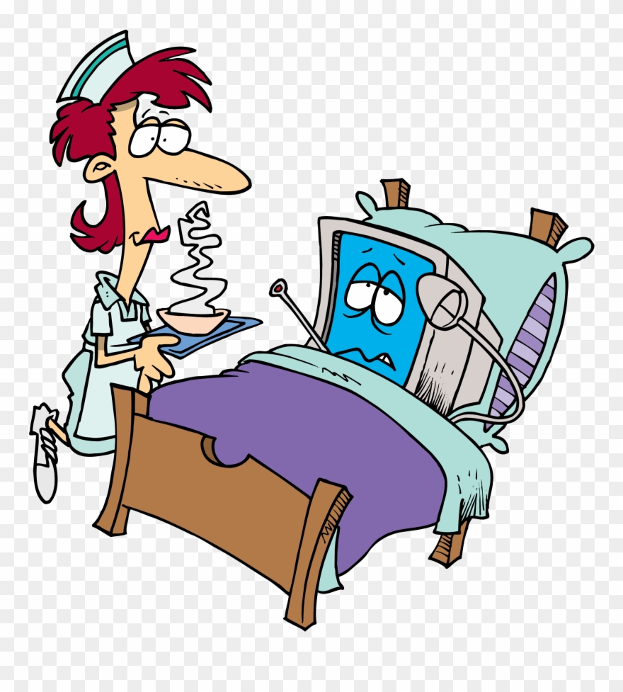 Clipart Sick Computer - Broken Computer Clipart Png Transparent Png