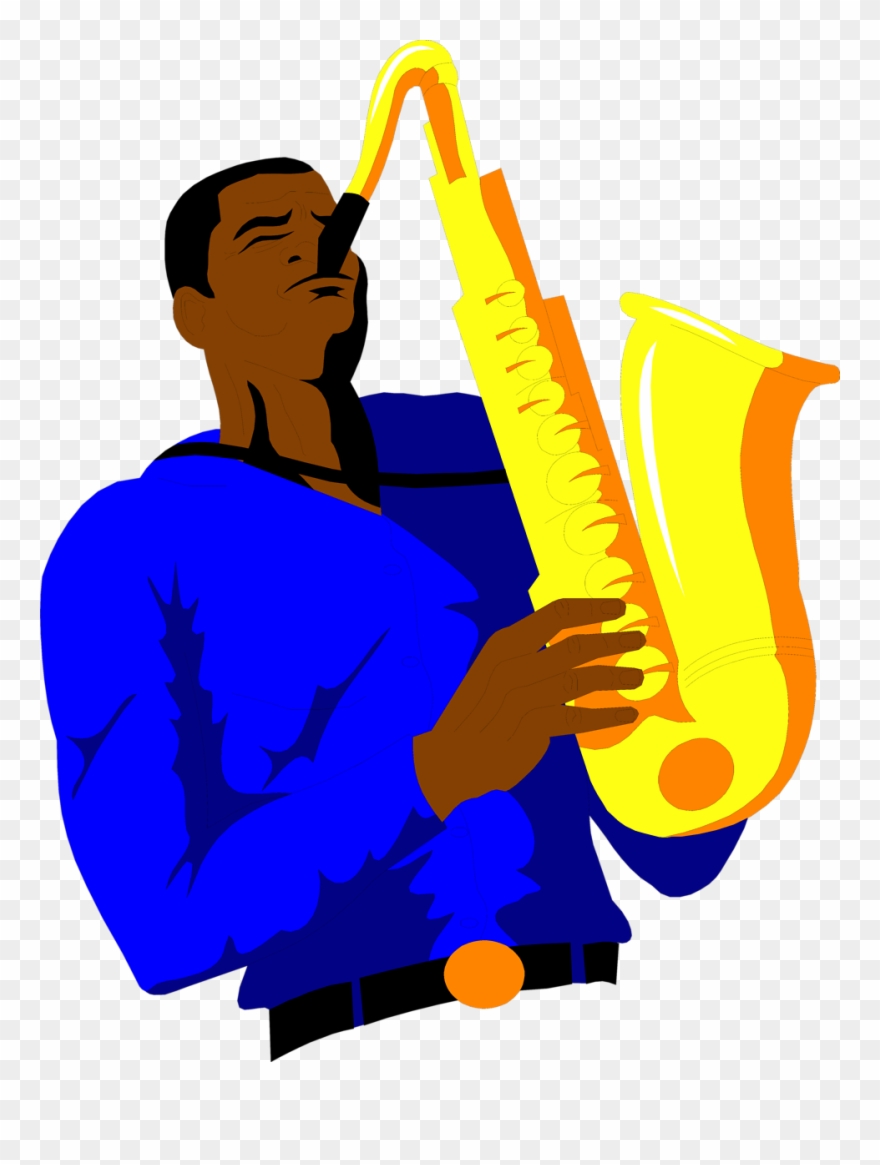 Saxophone Free An African American Clip Art - Saxophone Player Clip Art - Png Download