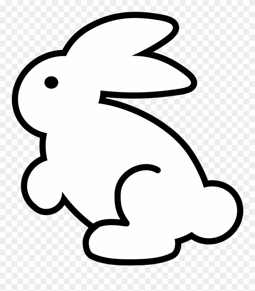 Cute Snake Clipart Black And White - White Bunny Black Background - Png Download
