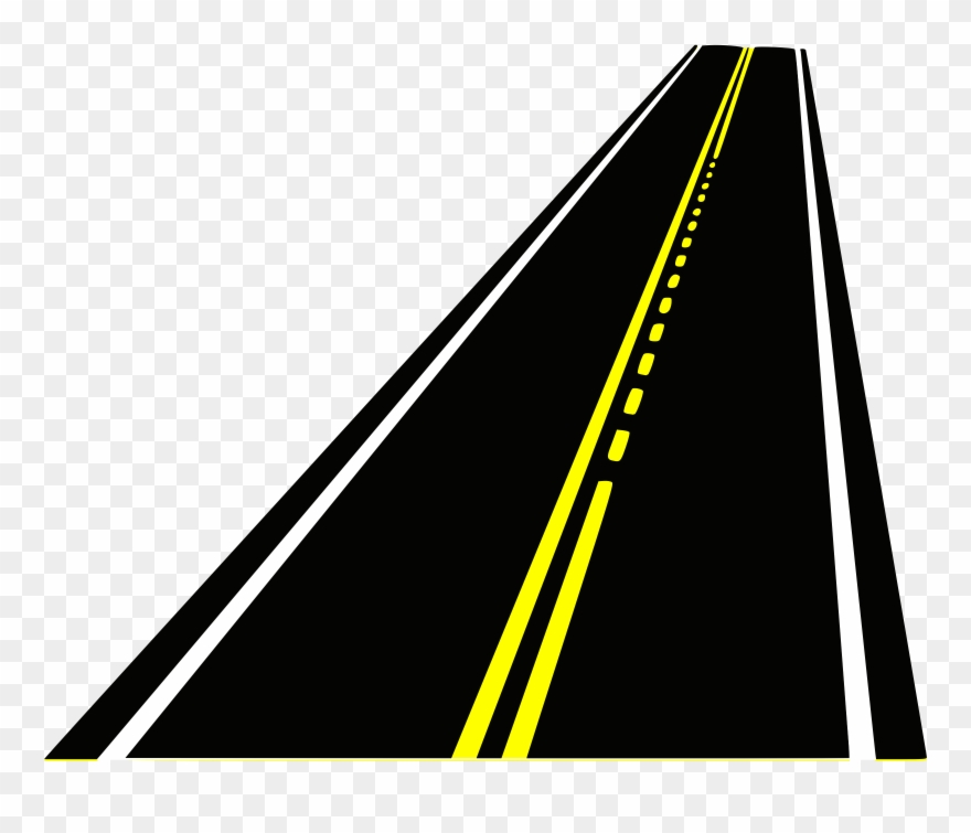 Black And White Download Country Road Clipart - Main Road Clipart - Png Download