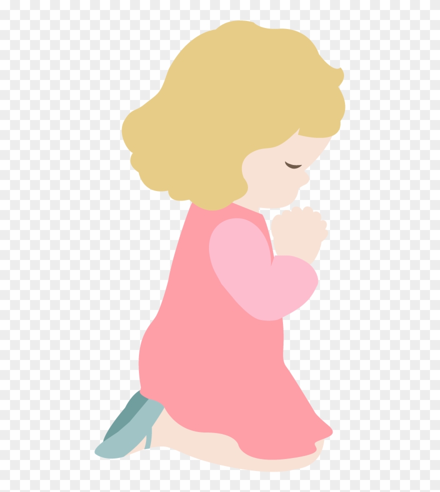 Kneeling - Girl Praying Clip Art - Png Download