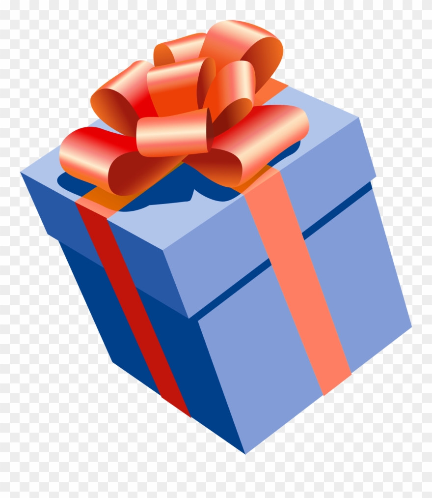 Blue Png Present With Red Bow Clipartu200b Gallery - Cartoon Frames For Photoshop Transparent Png
