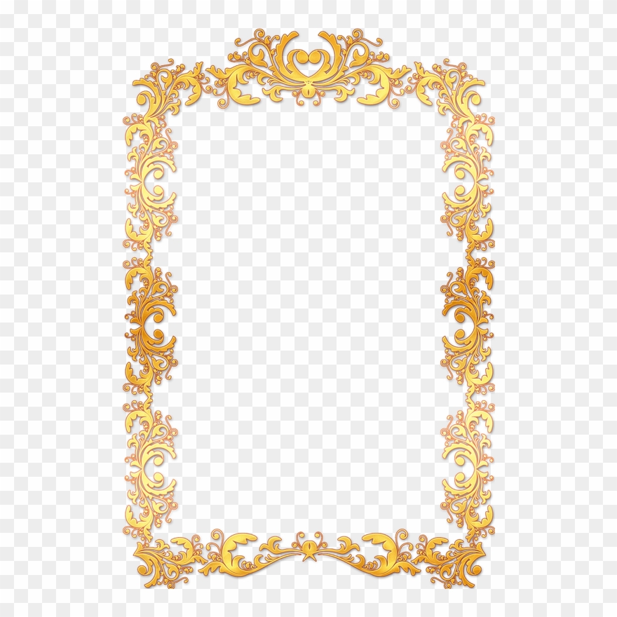 I - Gold Vintage Frame Border Png Clipart