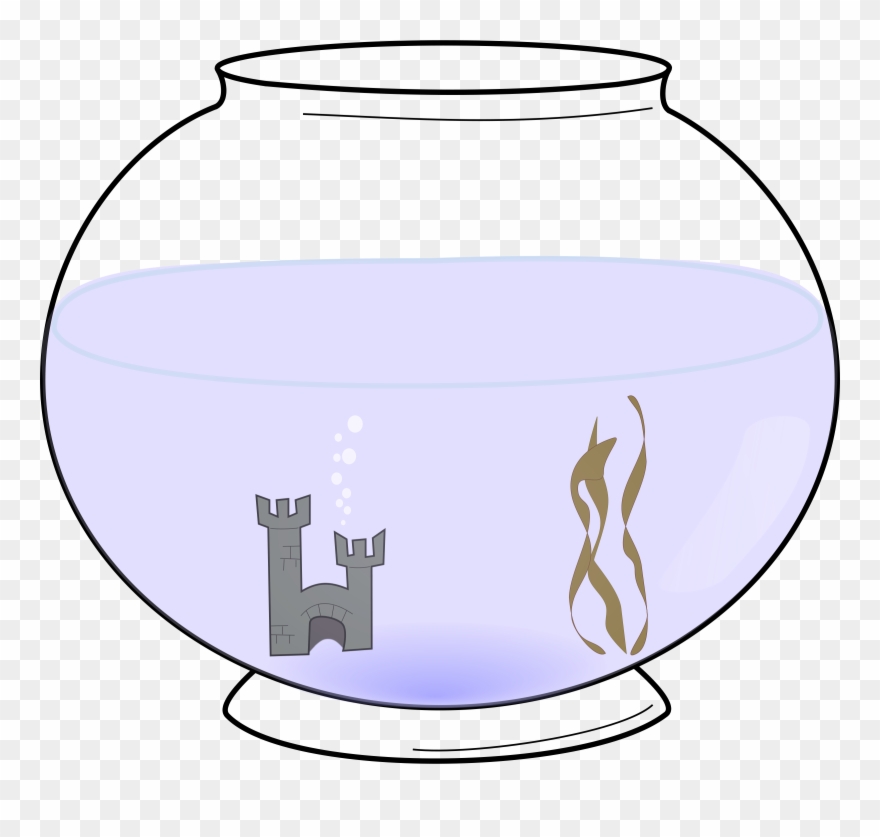 Fish Bowl Coloring Pages Preschool Fish Printable Clipart - Mini Bowl Drawing - Png Download