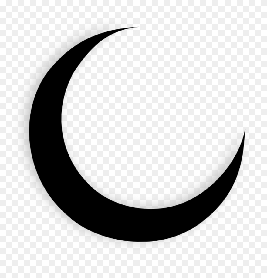 Transparent Crescent Moon Black Clip - Crescent Moon Png