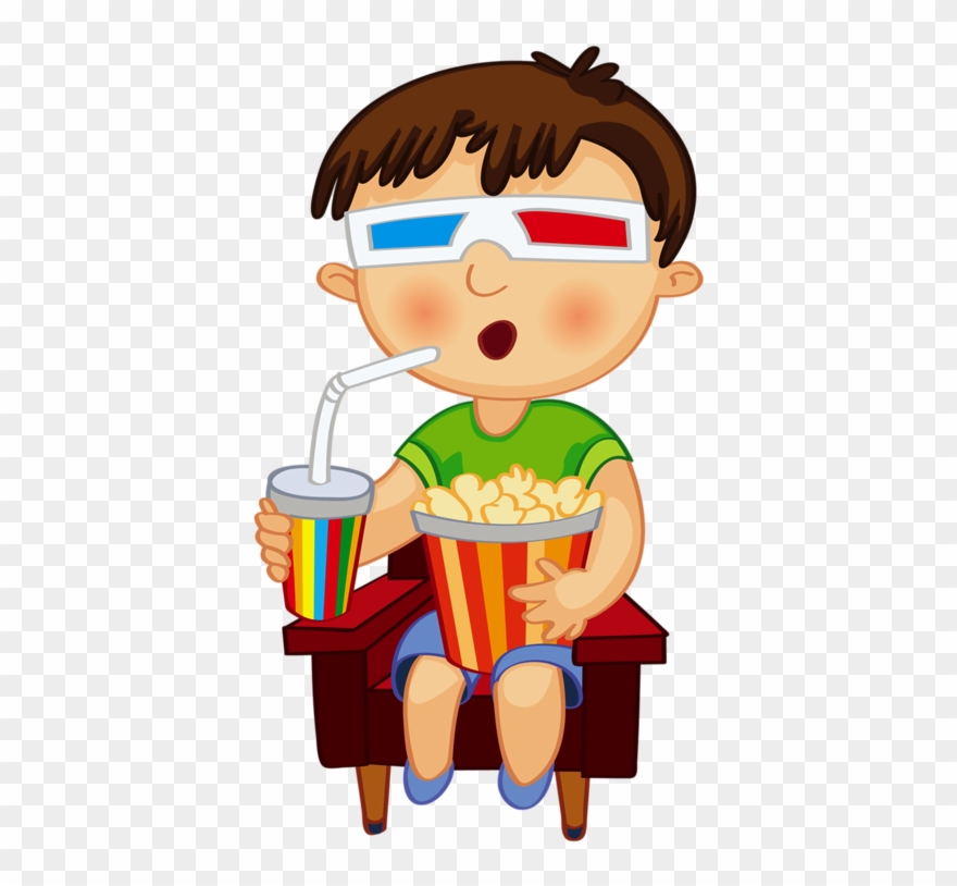 Png Free Download Clip Art Kid Watching - Boy Watching Movie Png Transparent Png