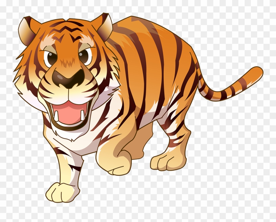 16 Images Of Animals Clipart Gif - Jungle Animals Tiger Clipart - Png Download