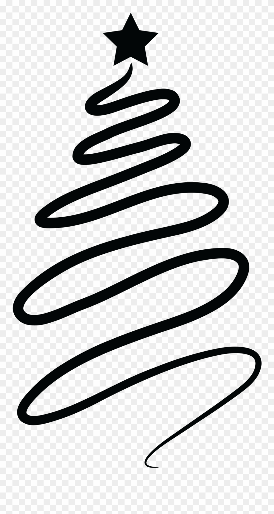 Xmas Stuff For Green Christmas Tree Silhouette - Swirl Christmas Tree Clipart - Png Download