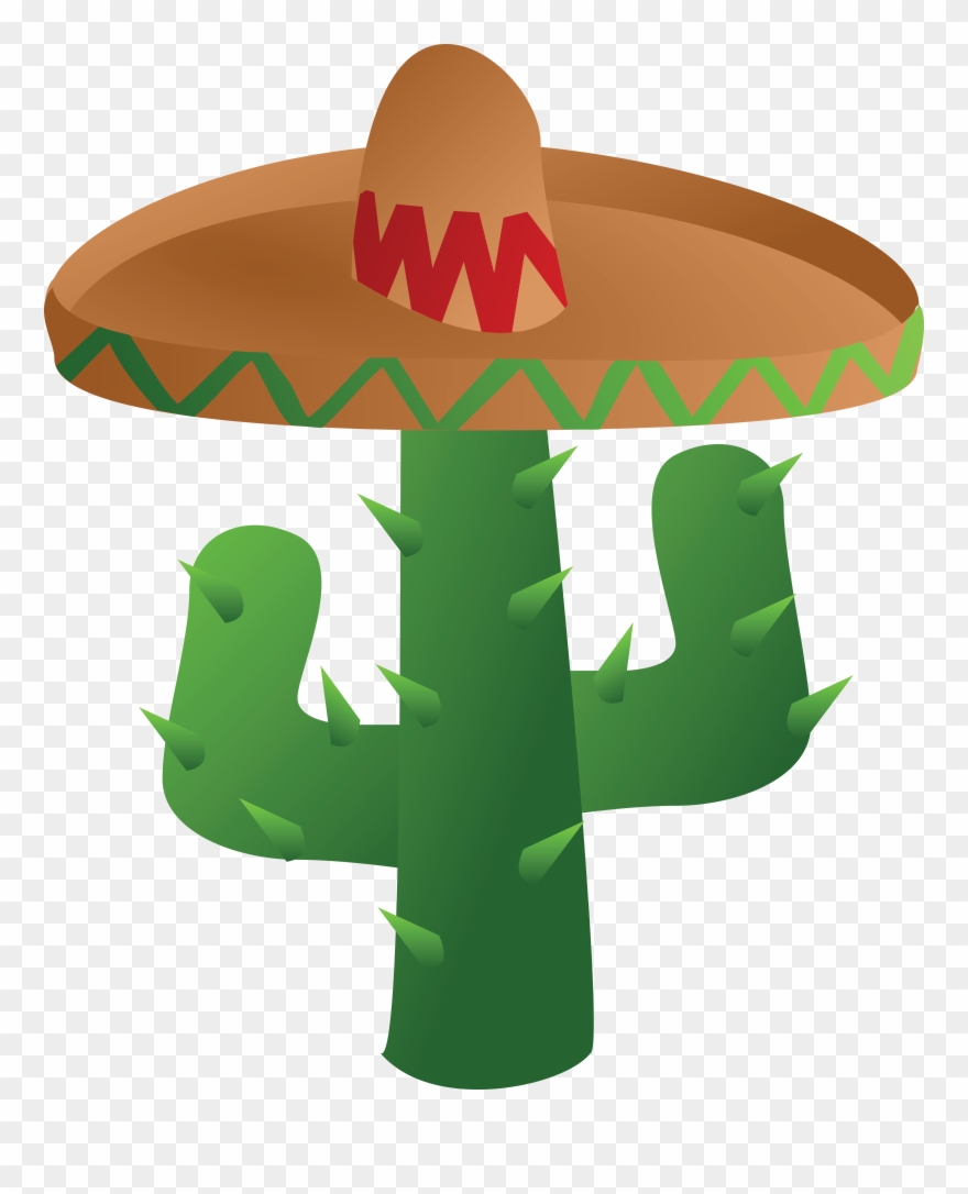 Free Clipart Of A Mexican Cactus Wearing A Sombrero - Cinco De Mayo Png Transparent Png