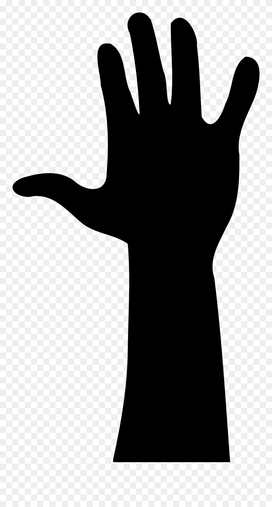 Silhouette Hands At Getdrawings - Clip Art Hand Raised - Png Download