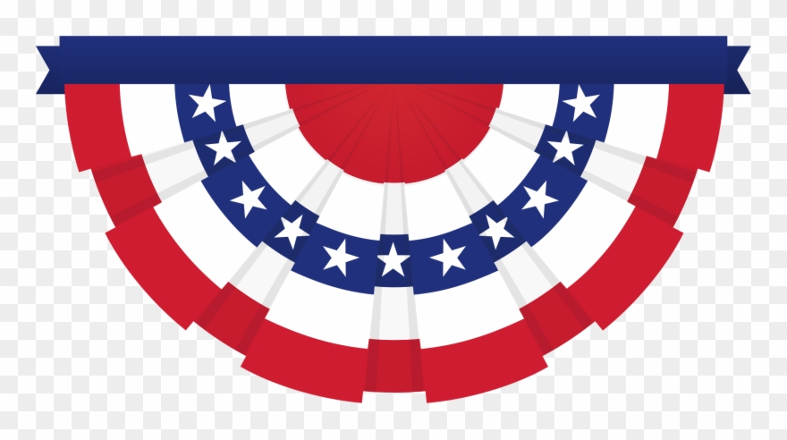 Big Image - American Flag Bunting Png Clipart