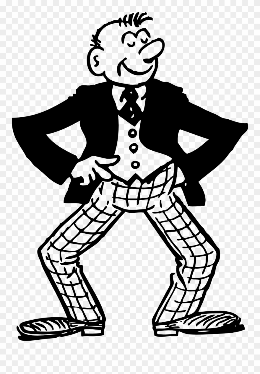 Adobe Illustrator Clip Art - Black And White Cartoon Man - Png Download