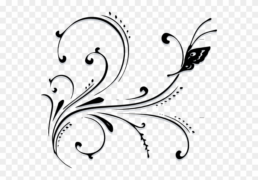 Butterfly Scroll Clip Art At Clker Com - Scrolling Clip Art - Png Download