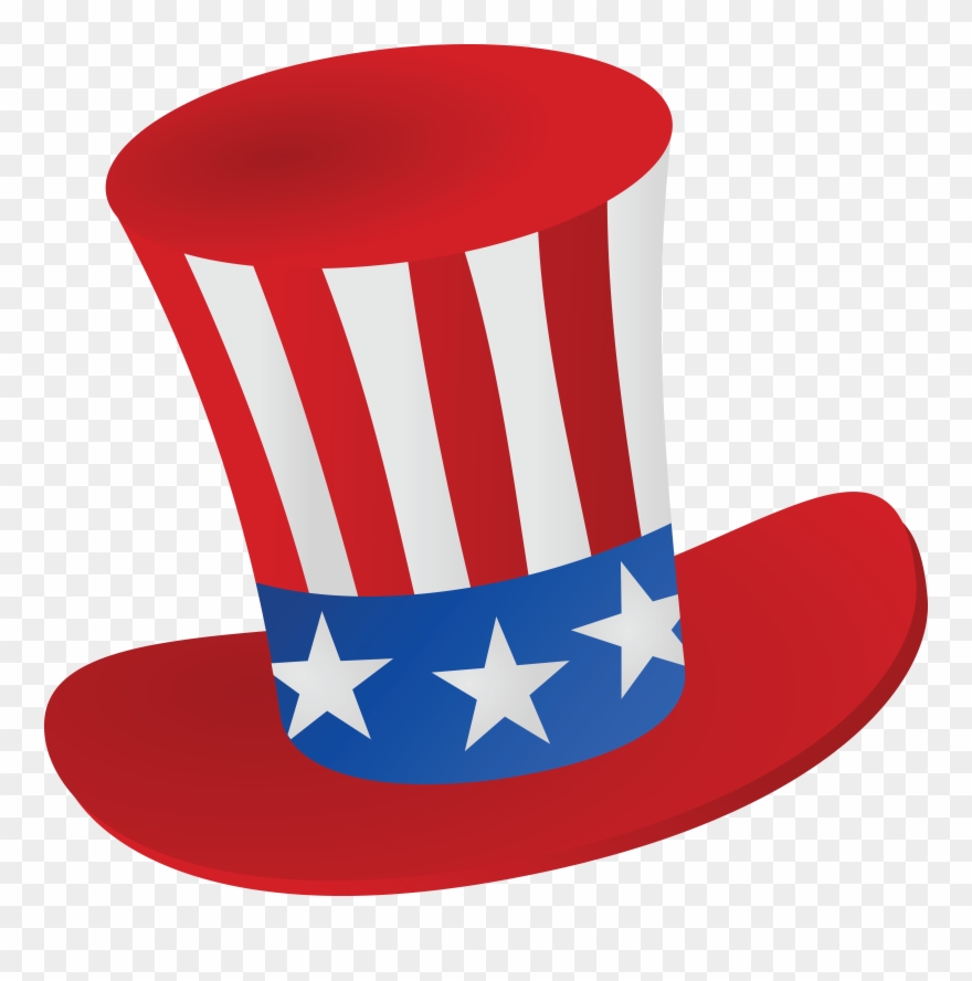 Free Clipart Of A Patriotic American Top Hat - Transparent Background 4th Of July Clipart - Png Download