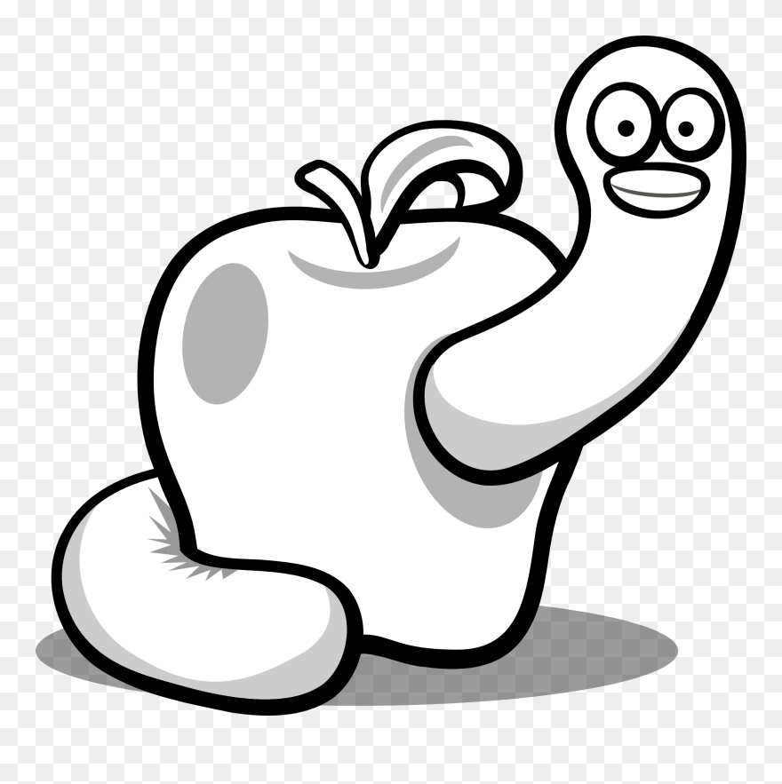 Worm 13 Black White Line Art Coloring Book Colouring - Worm Clip Art - Png Download