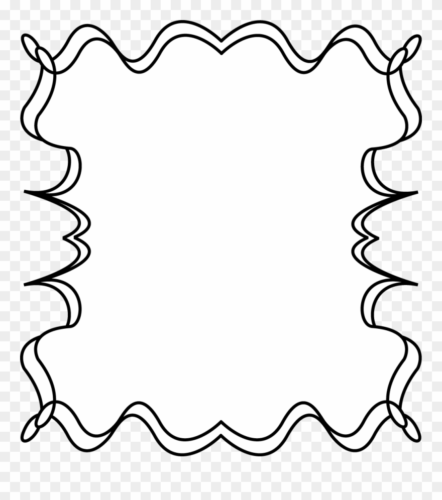 Full Page Squiggly Zig Zag Border Frame - Border Picture Frame Halloween Clipart