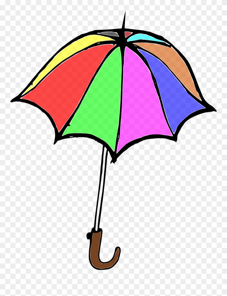 Umbrella Clip Art Download - Umbrella Has Many Colors - Png Download