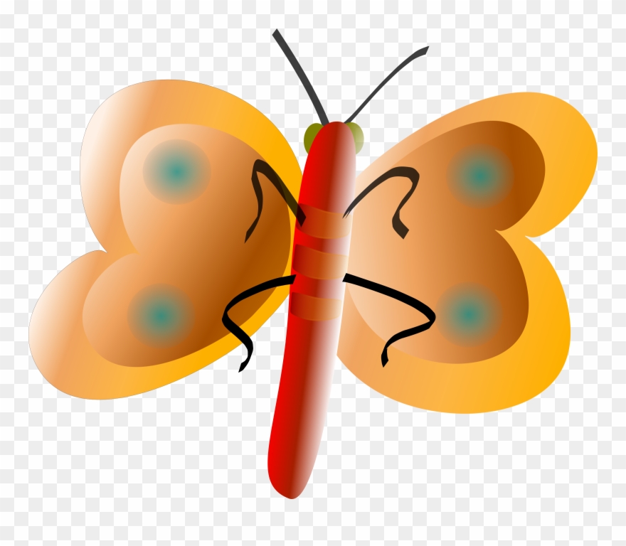 Adobe Illustrator Clip Art N7 - Orange Butterfly Shower Curtain - Png Download