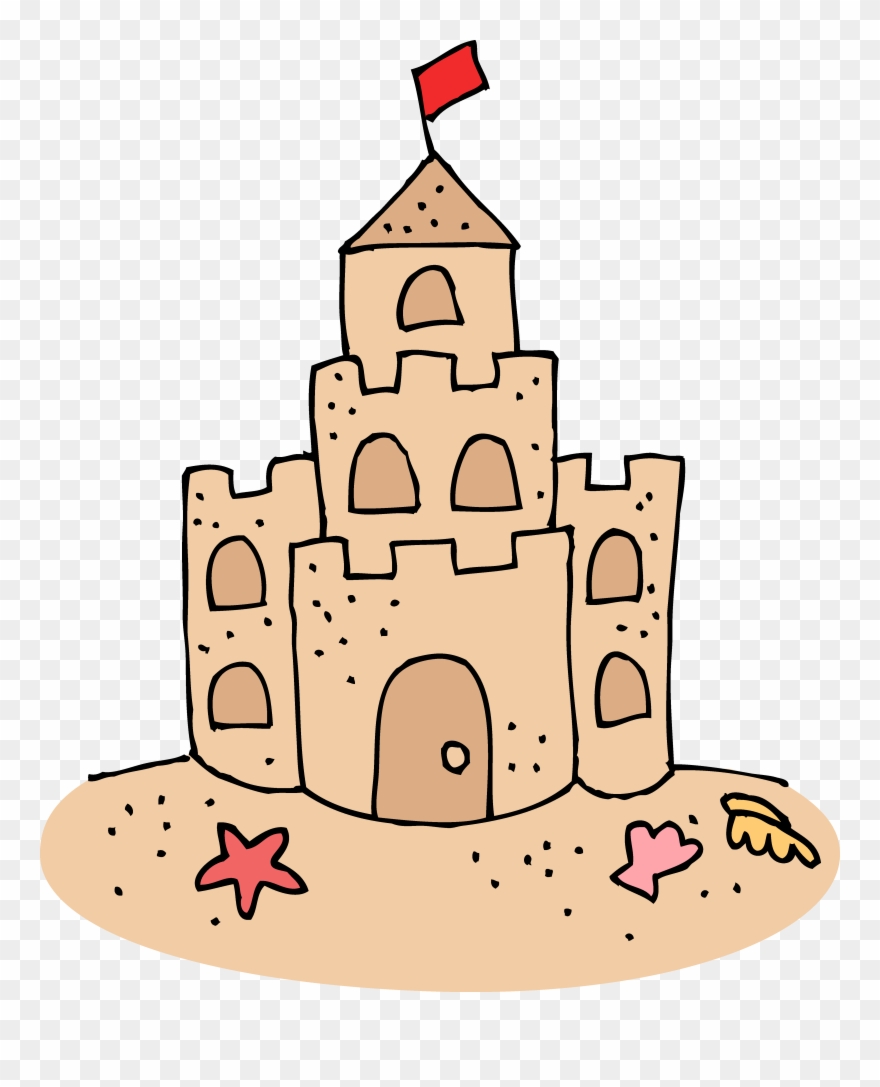 Sand Castle Colouring Pages Clipart