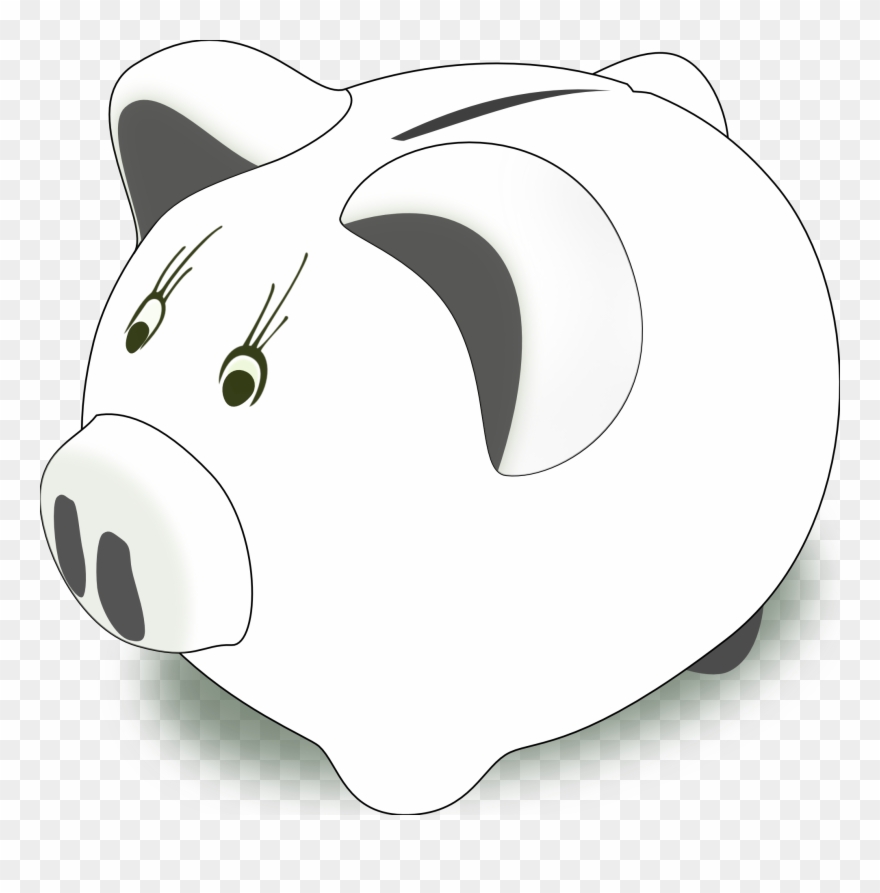 Piggy Bank Clip Art Black And White Free Clipart - Piggy Bank Clipart Black And White Png Transparent Png