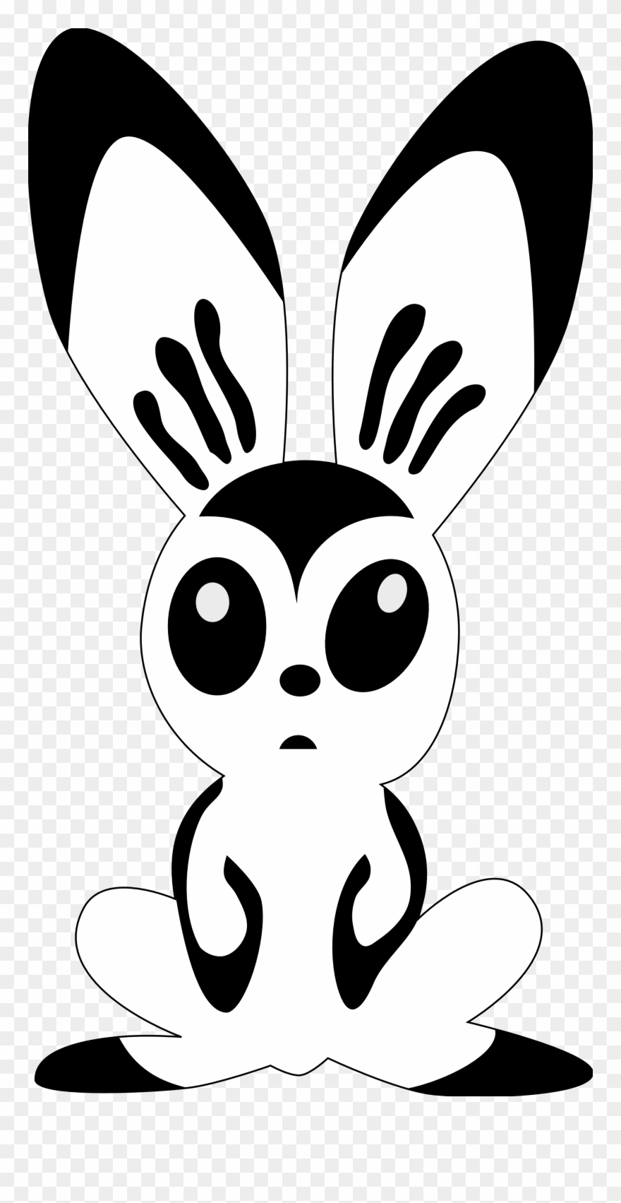 Clip Art Hare By Rones Rabbit Black White Line - Hare Black And White Clipart - Png Download