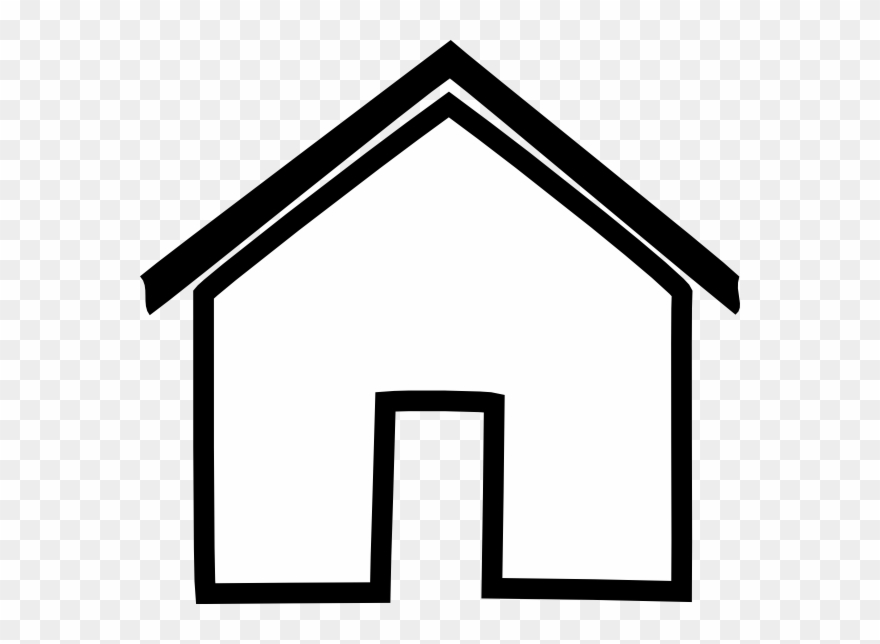 Black House Outline Clip Art - Transparent Background House Clipart - Png Download