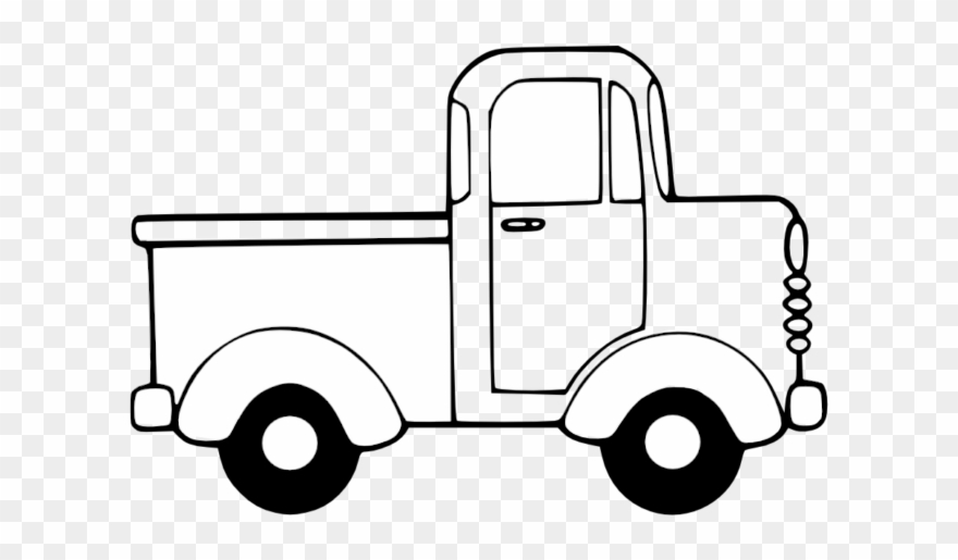 Truck Clip Art Black White Line Christmas Xmas Toy - Cartoon Car Images Black And White - Png Download