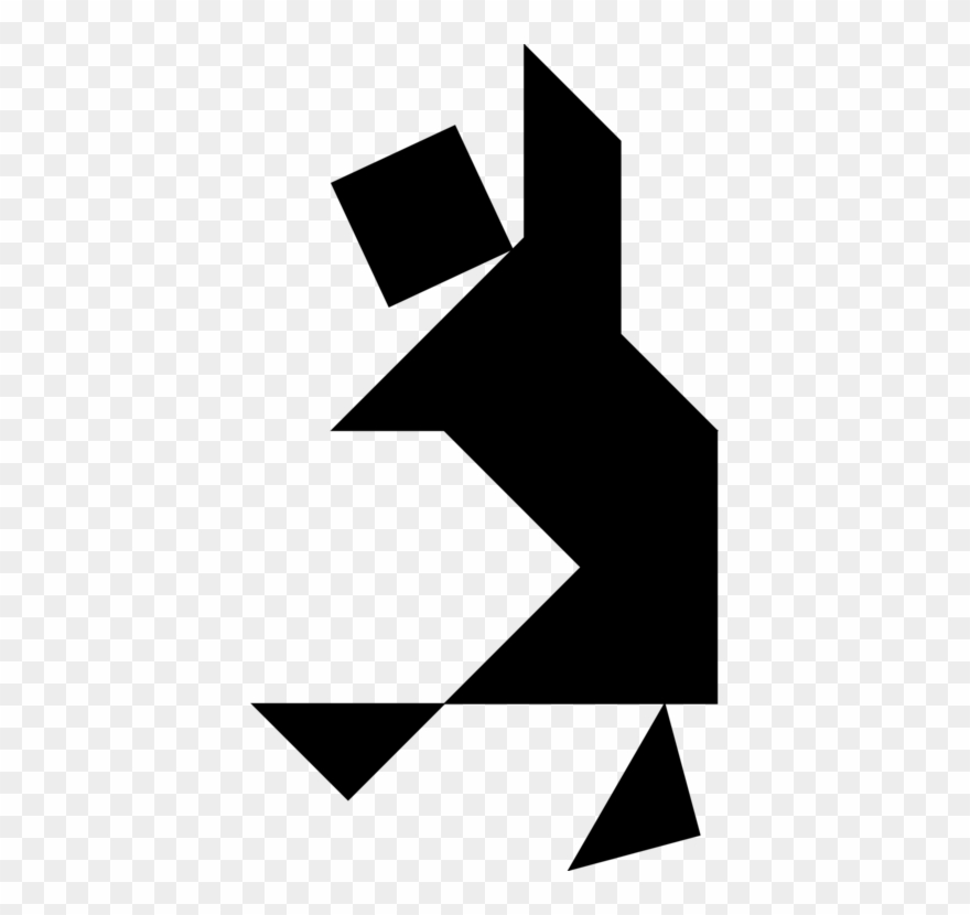 Computer Icons Line Art Haarbeutel Cartoon - Tangram Black And White Man Clipart